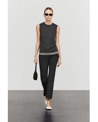 MASSIMO DUTTI - Cotton Blend Kick Flare Pants - Lyst