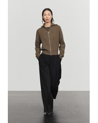 MASSIMO DUTTI - 100% Cashmere Ribbed Knit Cardigan - Lyst