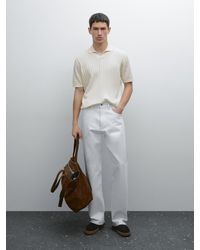 MASSIMO DUTTI - Polo En Maille Côtelée - Lyst