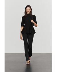 MASSIMO DUTTI - Peplum Detail Knit Top - Lyst