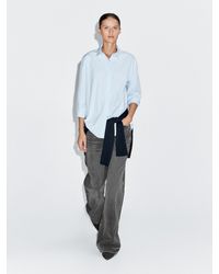 MASSIMO DUTTI - Poplin Shirt With Hidden Buttons - Lyst