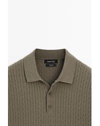 MASSIMO DUTTI - Polo Punto Trenzado 100% Algodón - Lyst
