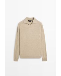 MASSIMO DUTTI - 100% Wool Knit Polo Sweater - Lyst