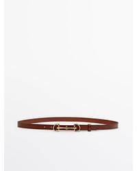 MASSIMO DUTTI - Belt With Double Long Buckle - Lyst