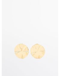 MASSIMO DUTTI - Earrings With Textured Piece Detail - Lyst