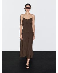 MASSIMO DUTTI - Vestito Lungo Con Volant - Lyst