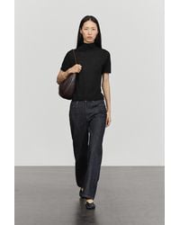 MASSIMO DUTTI - Short Sleeve Turtleneck Knit Sweater - Lyst