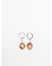 MASSIMO DUTTI - Oorbellen Met Ring En Steen - Lyst