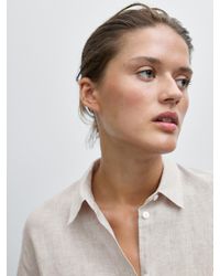 MASSIMO DUTTI - Fließendes Hemd Aus Leinen Mit Feinen Streifen - Lyst