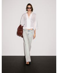 MASSIMO DUTTI - Fließende Bluse Aus Leinenmischgewebe Mit Ziernähten - Lyst