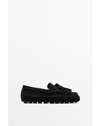 MASSIMO DUTTI - Leather Fringed Tassel Loafers - Lyst
