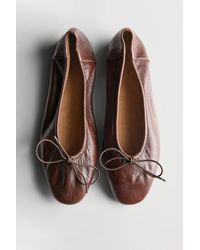 MASSIMO DUTTI - Gathered Ballet Flats With Bow - Lyst