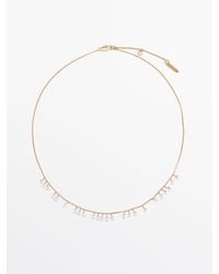 MASSIMO DUTTI - Necklace With Zirconia Detail - Lyst