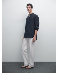 MASSIMO DUTTI - Camisa Cuello Mao Regular Fit - Lyst