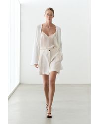 MASSIMO DUTTI - Pleated 100% Linen Shorts - Lyst