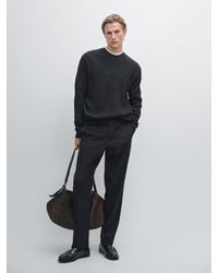 MASSIMO DUTTI - Pull Col Rond En Laine Mélangée - Lyst