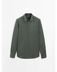 MASSIMO DUTTI - Regular Fit Overhemd Van Katoenmix - Lyst