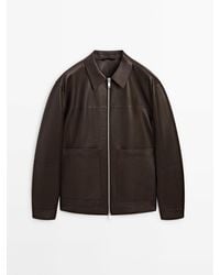 MASSIMO DUTTI - Nappa Leather Jacket With Pockets - Lyst