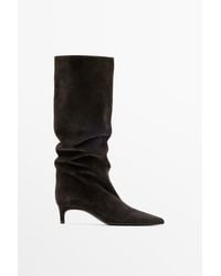 MASSIMO DUTTI - Soft Leather Heel Boot - Lyst