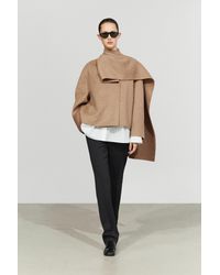 MASSIMO DUTTI - Short Coat With Scarf Detail - Lyst
