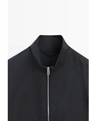 MASSIMO DUTTI - Cotton Blend High-Neck Jacket - Lyst