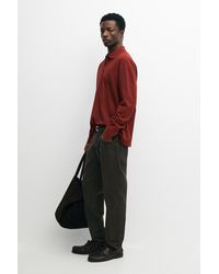MASSIMO DUTTI - 100% Cotton Micro-Textured Knit Polo Shirt - Lyst