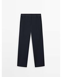 MASSIMO DUTTI - Straight Broek Van Technische Stof - Lyst
