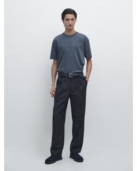 MASSIMO DUTTI - 100% Cotton Short Sleeve T-Shirt - Lyst