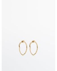 MASSIMO DUTTI Wavy Circular Earrings - Metallic