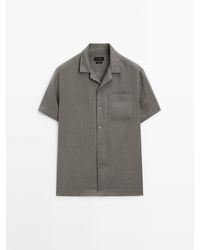 MASSIMO DUTTI - Slim Fit Short Sleeve Linen Shirt - Lyst