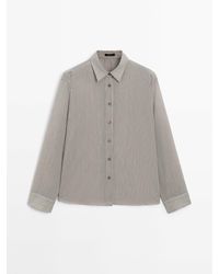 MASSIMO DUTTI - Gestreept Overhemd Van Katoenmix - Lyst