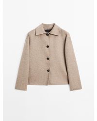 MASSIMO DUTTI - Korte Jas Van Wolmix Met Knopen - Lyst