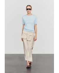 MASSIMO DUTTI - Fine-Knit Short-Sleeve Sweater - Lyst