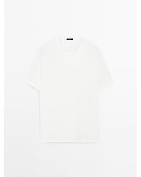MASSIMO DUTTI - 100% Katoenen Lichtgewicht T-Shirt - Lyst
