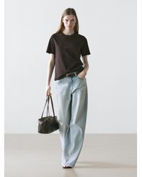 MASSIMO DUTTI - 100% Cotton Interlock Crew Neck T-Shirt - Lyst