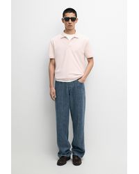 MASSIMO DUTTI - Micro-Textured Cotton Piqué Polo Shirt - Lyst