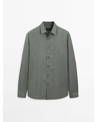 MASSIMO DUTTI - Regular Fit 100% Katoenen Twill Overhemd - Lyst