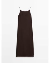 MASSIMO DUTTI - Strappy Dress With Semi-Sheer Details - Lyst
