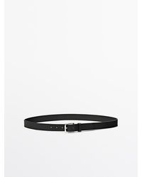 MASSIMO DUTTI - Riem Van Nappaleer Met Vierkante Gesp - Lyst