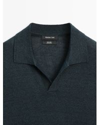 MASSIMO DUTTI - Jersey Polo Cuello Pico Lino - Lyst