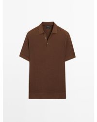 MASSIMO DUTTI - 100% Katoenen Polotrui Met Kabelmotief - Lyst
