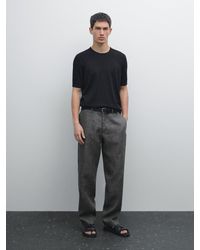 MASSIMO DUTTI - Strickpullover Mit Kurzen Ärmeln Und Baumwolle - Lyst