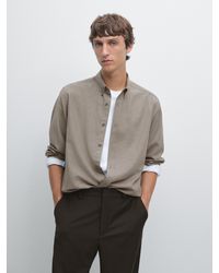 MASSIMO DUTTI - Camisa Melange Soft Regular Fit - Lyst