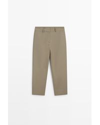 MASSIMO DUTTI - 100% Cotton Carrot Fit Pants - Lyst
