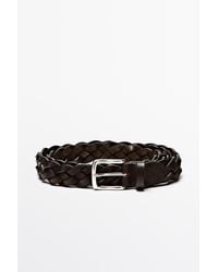 MASSIMO DUTTI - Braided Nappa Leather Belt - Lyst