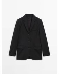 MASSIMO DUTTI - Wool Blend Suit Blazer - Lyst