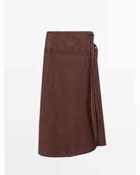 MASSIMO DUTTI - Linnen Pareorok Met Gesp - Lyst