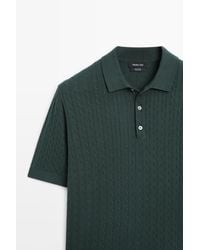 MASSIMO DUTTI - Polo Punto Trenzado 100% Algodón - Lyst