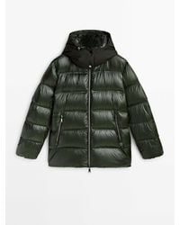 MASSIMO DUTTI - Jacket With Down And Feather Padding And Contrast Hood - Lyst