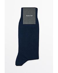MASSIMO DUTTI - Plain Cotton Blend Knit Socks - Lyst